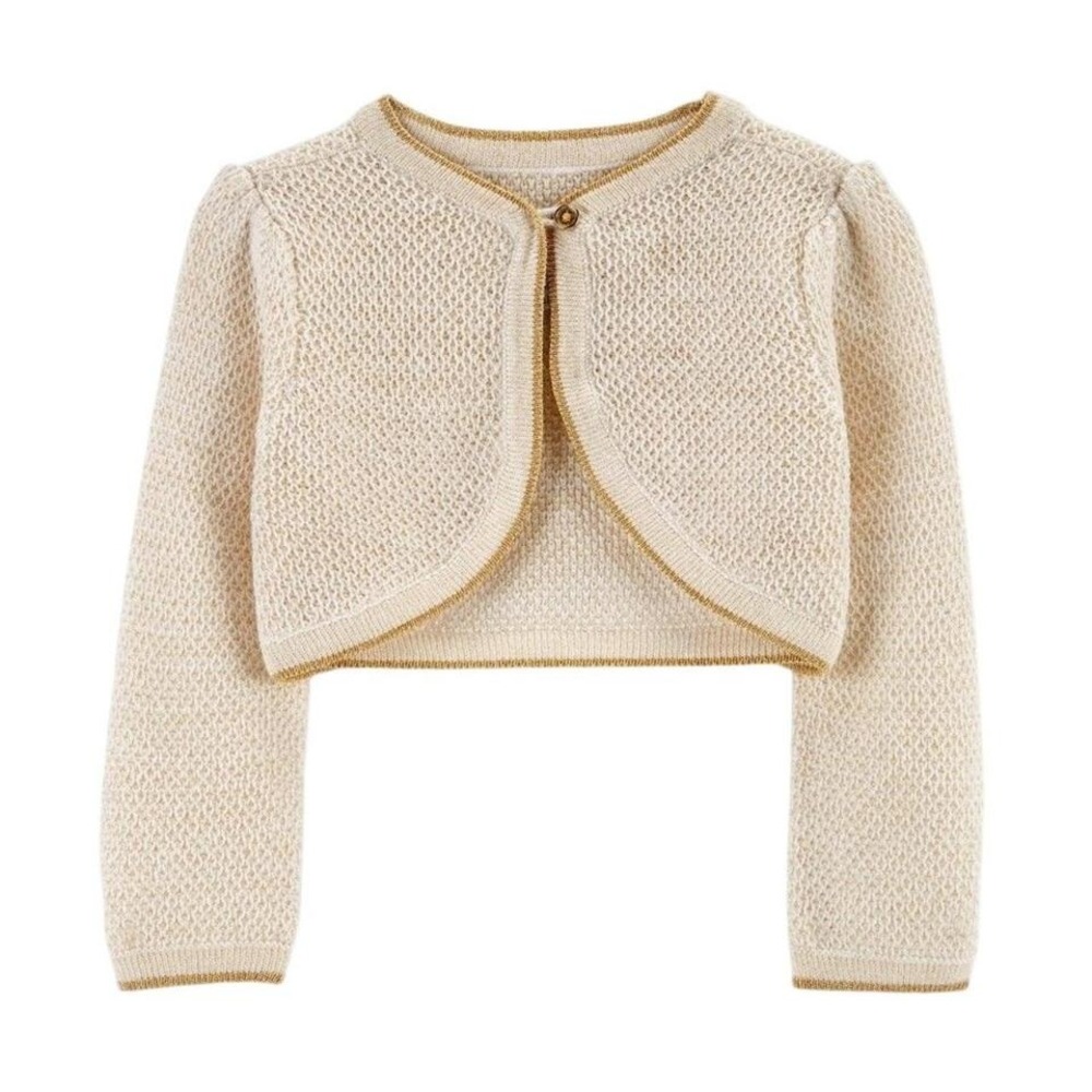 Just One You Made By Carters 6M Gold Knit Special Occasion Baby Bolero Cardigan